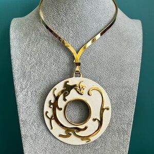 Vintage Crown Trafari Ming Dragon Runway Collar Necklace